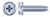 #6-32 X 1/4" Trilobe Thread Rolling Screws for Metals, Hex Indented Washer Phillips Drive, Steel, Zinc Plated and Waxed