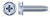 #6-32 X 3/8" Trilobe Thread Rolling Screws for Metals, Hex Indented Washer Phillips Drive, Steel, Zinc Plated and Waxed