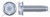 1/4"-20 X 3" Trilobe Thread Rolling Screws for Metals, Hex Indented Washer Head, Steel, Zinc Plated and Waxed