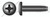 #6-32 X 1" Trilobe Thread Rolling Screws for Metals, Pan Phillips Drive, Steel, Black Zinc