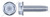 #8-32 X 1/2" Trilobe Thread Rolling Screws for Metals, Hex Indented Washer Head, Locking Serrations, Steel, Zinc Plated and Waxed