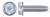#6-32 X 1/2" Trilobe Thread Rolling Screws for Metals, Hex Indented Washer Head, Steel, Zinc Plated and Waxed