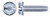 #6-32 X 5/16" Trilobe Thread Rolling Screws for Metals, Hex Slotted Indented Washer Head, Locking Serrations, Steel, Zinc Plated and Waxed