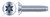 1/4"-20 X 3/4" Trilobe Thread Rolling Screws for Metals, Flat Undercut 6Lobe Torx(r) Drive, Steel, Zinc Plated and Waxed