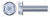 #8-32 X 1-1/4" Trilobe Thread Rolling Screws for Metals, Hex Indented Washer Head, Steel, Zinc Plated and Waxed