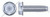 #8-32 X 3/8" Trilobe Thread Rolling Screws for Metals, Hex Indented Washer Head, Steel, Zinc Plated and Waxed