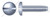 #10-32 X 3/8" Trilobe Thread Rolling Screws for Metals, Pan Slot Drive, Steel, Zinc Plated and Waxed