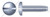#8-32 X 1/4" Trilobe Thread Rolling Screws for Metals, Pan Slot Drive, Steel, Zinc Plated and Waxed