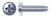 #10-32 X 1-3/4" Trilobe Thread Rolling Screws for Metals, Pan Phillips Drive, Steel, Zinc Plated and Waxed