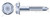 1/4" X 6", ThreadLen=4" Self-Drilling Screws, Hex Indented Washer Head, #3 Self-Drilling Point, Part Thread, Steel, Zinc Plated