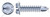 #8 X 2" Self-Drilling Screws, Hex Indented Washer, Slotted, Steel, Zinc Plated and Baked