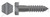 3/8" X 7" Hex Head Lag Screw Bolts, Steel, Plain