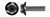 #10-32 X 1" Flange Screws, Locking Serrations, Full Thread, Steel, Black Oxide