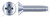 M6-1.0 X 24mm DIN 7500 Type M, Metric, Thread Rolling Screws for Metals, Flat Pozi Recess Type Z, Steel, Zinc Plated