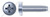 M2.5-0.45 X 20mm DIN 7500 Type C, Metric, Thread Rolling Screws for Metals, Pan Pozi Recess Type Z, Steel, Zinc Plated