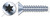 M2.5 X 10mm Thread Rolling Screws for Plastics, Metric, Flat Head 6Lobe Torx(r) Drive, Steel, Zinc Plated