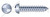 #4 X 1" Self-Tapping Sheet Metal Screws, Round Head Tamper-Resistant One-Way Slotted Drive, Type "AB", Steel, Zinc Plated