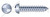 #4 X 1/2" Self-Tapping Sheet Metal Screws, Round Head Tamper-Resistant One-Way Slotted Drive, Type "AB", Steel, Zinc Plated