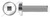 1/4"-20 X 1" Machine Screws, Pan Square Drive, Full Thread, Stainless Steel