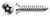 #14 X 1-1/2" Self-Tapping Sheet Metal Screws, Flat Countersunk Head Tamper-Resistant Torx Plus(r) Pin Drive, Type "AB", Stainless Steel