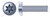 M3.5-0.6 X 6mm DIN 7985A / ISO 7045, Metric, Machine Screws, Pan 6Lobe Torx(r) Drive, Steel, Zinc Plated