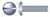 M10-1.5 X 16mm DIN 85 / ISO 1580, Metric, Machine Screws, Pan Slot Drive, Full Thread, Class 4.8 Steel, Zinc Plated