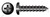 #10 X 2" Self-Tapping Sheet Metal Screws, Type "A", Pan Phillips Drive, 18-8 Stainless Steel, Black Oxide