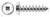 #4 X 3/8" Self-Tapping Sheet Metal Screws, Type "A", Pan Square Drive, Stainless Steel