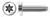 #10-32 X 1" Trilobe Thread Rolling Screws for Metals, Pan 6Lobe Torx(r) Drive, 18-8 Stainless Steel, Passivated and Waxed