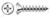 #8 X 2-1/2" Self-Tapping Sheet Metal Screws, Type "A", Oval Phillips Drive, Stainless Steel