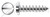 #14 X 1-3/4" Self-Tapping Sheet Metal Screws, Type "A", Pan Slot Drive, Stainless Steel