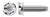 #10-24 X 1" Trilobe Thread Rolling Screws for Metals, Hex Slotted Indented Washer Head, 18-8 Stainless Steel, Passivated and Waxed