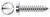 #4 X 5/16" Self-Tapping Sheet Metal Screws, Type "AB", Pan Slot Drive, Stainless Steel