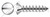 #8 X 3" Self-Tapping Sheet Metal Screws, Type "A", Oval Slot Drive, Stainless Steel