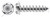 #8 X 1" Self-Tapping Sheet Metal Screws, Type "A", Hex Indented Washer Head, 410 Stainless Steel