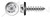 #14 X 2-1/2" Self-Tapping Sheet Metal Screws, Type "A", Hex Indented Washer Head with Sealing Washer, 316 Stainless Steel