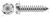 #12 X 3/4" Self-Tapping Sheet Metal Screws, Type "AB", Hex Indented Washer Head, Stainless Steel