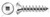 #8 X 1-1/2" Self-Tapping Sheet Metal Screws, Type "A", Oval Square Drive, Stainless Steel