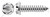 #10 X 3/4" Self-Tapping Sheet Metal Screws, Type "AB", Hex Slotted Indented Washer Head, Locking Serrations, Stainless Steel