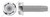 1/4"-20 X 1" Thread-Cutting Screws, Type "F", Hex Indented Washer Head, AISI 410 Stainless Steel