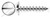 #8 X 1-1/2" Self-Tapping Sheet Metal Screws, Type "A", Truss Slot Drive, Stainless Steel