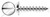 #14 X 1/2" Self-Tapping Sheet Metal Screws, Type "A", Truss Slot Drive, Stainless Steel