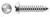 M5.5 X 38mm Self-Tapping Sheet Metal Screws, Metric, Pan Head Tamper-Resistant One-Way Slotted Drive, A2 Stainless Steel