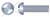 #10-32 X 2" Security Machine Screws, Round Head Tamper Resistant One-Way Slotted Drive, Steel, Zinc Plated