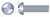 1/4"-20 X 2" Security Machine Screws, Round Head Tamper Resistant One-Way Slotted Drive, Steel, Zinc Plated