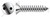 M4.8 X 32mm Self-Tapping Sheet Metal Screws, Metric, Flat Countersunk Head Tamper-Resistant Drilled Spanner Drive, A2 Stainless Steel