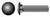3/8"-16 X 3-1/2" Carriage Bolts, Round Head, Square Neck, Full Thread, A307 Steel, Black Oxide