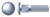 5/16"-18 X 1-1/2" Carriage Bolts, Round Head, Ribbed Neck, Part Thread, A307 Steel, Zinc