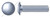 1/4"-20 X 5/8" Carriage Bolts, Round Head, Short Square Neck, Full Thread, A307 Steel, Zinc