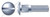1/4"-20 X 9/16" Track Bolts, Round Head, Slotted Drive, Ribbed Neck, Full Thread, A307 Steel, Zinc